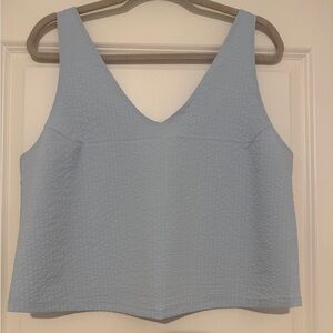 Vuori Light Blue Textured V-Neck Tank